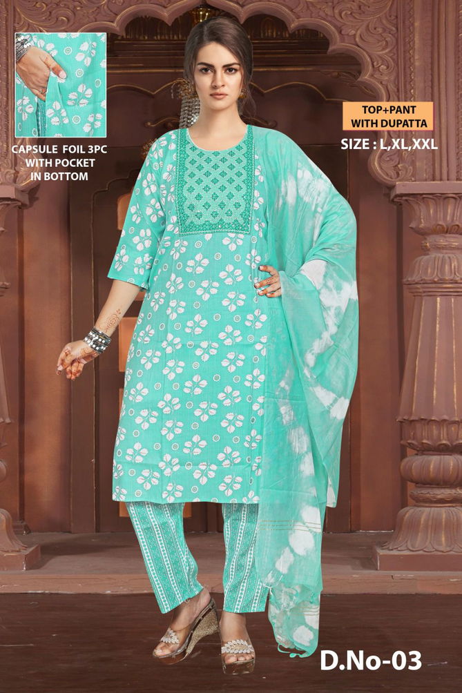 Kiyansh Vol 4 By Ft Capsule Printed Kurti With Bottom Dupatta Wholesale Price In Surat
